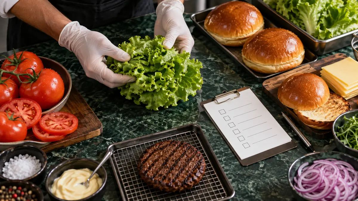 Fresh ingredients inspected in Metro Burger kitchen